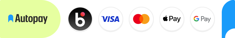 Płatności Autopay — BLIK, Visa, Mastercard, Apple Pay, Google Pay